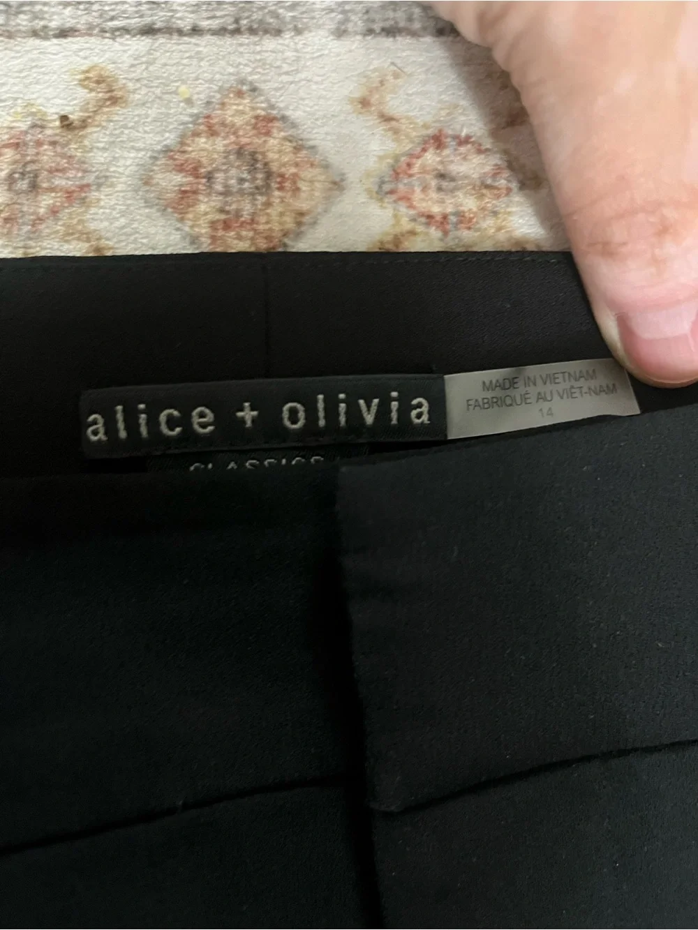 Alice + Olivia Black Wide-Leg Trousers
